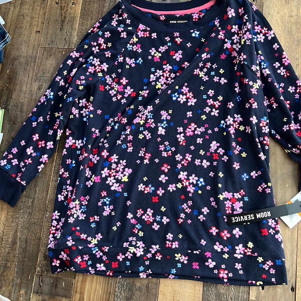 Room Service navy blue flower sweater